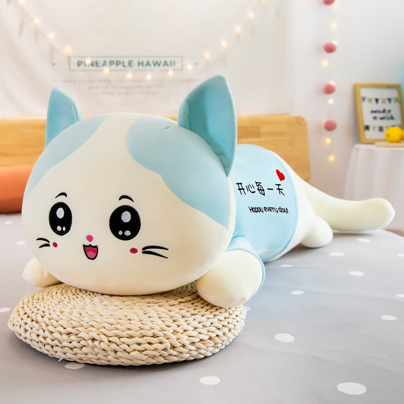 Coussin de canapé en peluche chat mignon, oreiller Long
