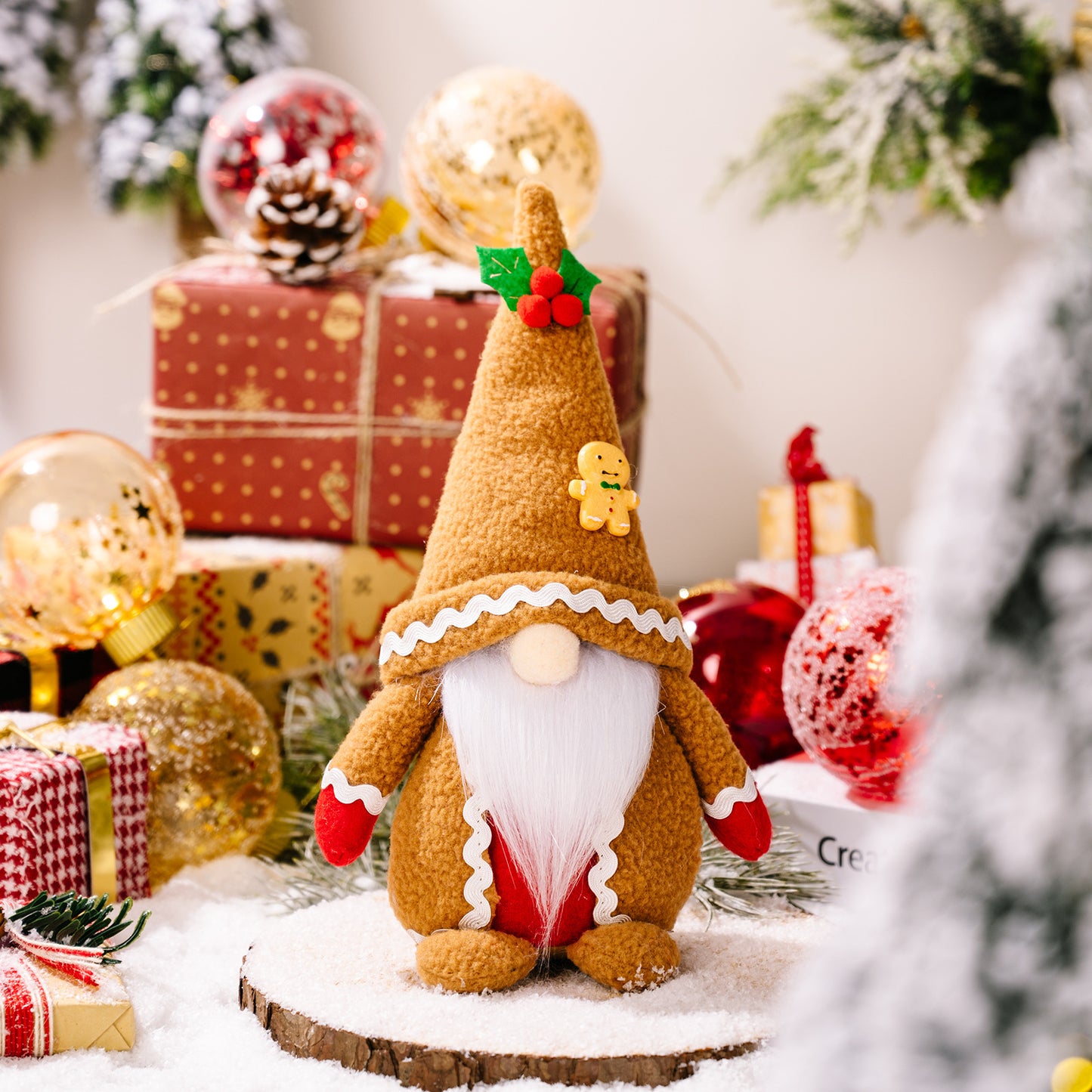 Poupée décorative sans visage en tissu de noël, ornement, décorations de noël