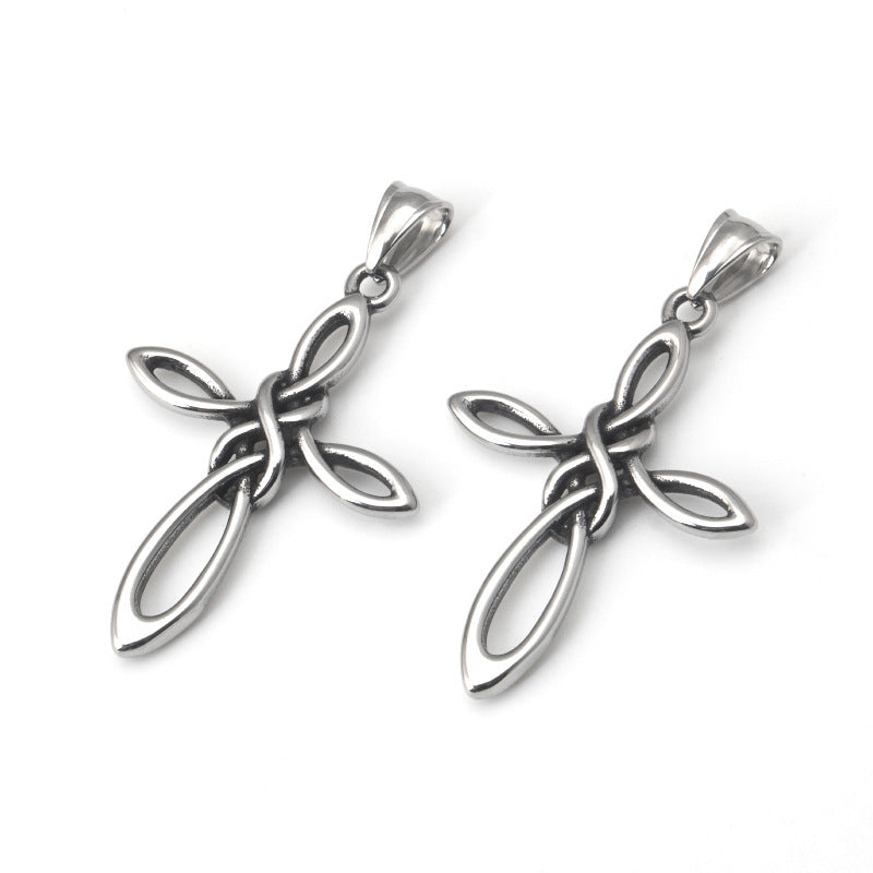 Collier pendentif croix celtique irlandaise en acier inoxydable, accessoires en titane