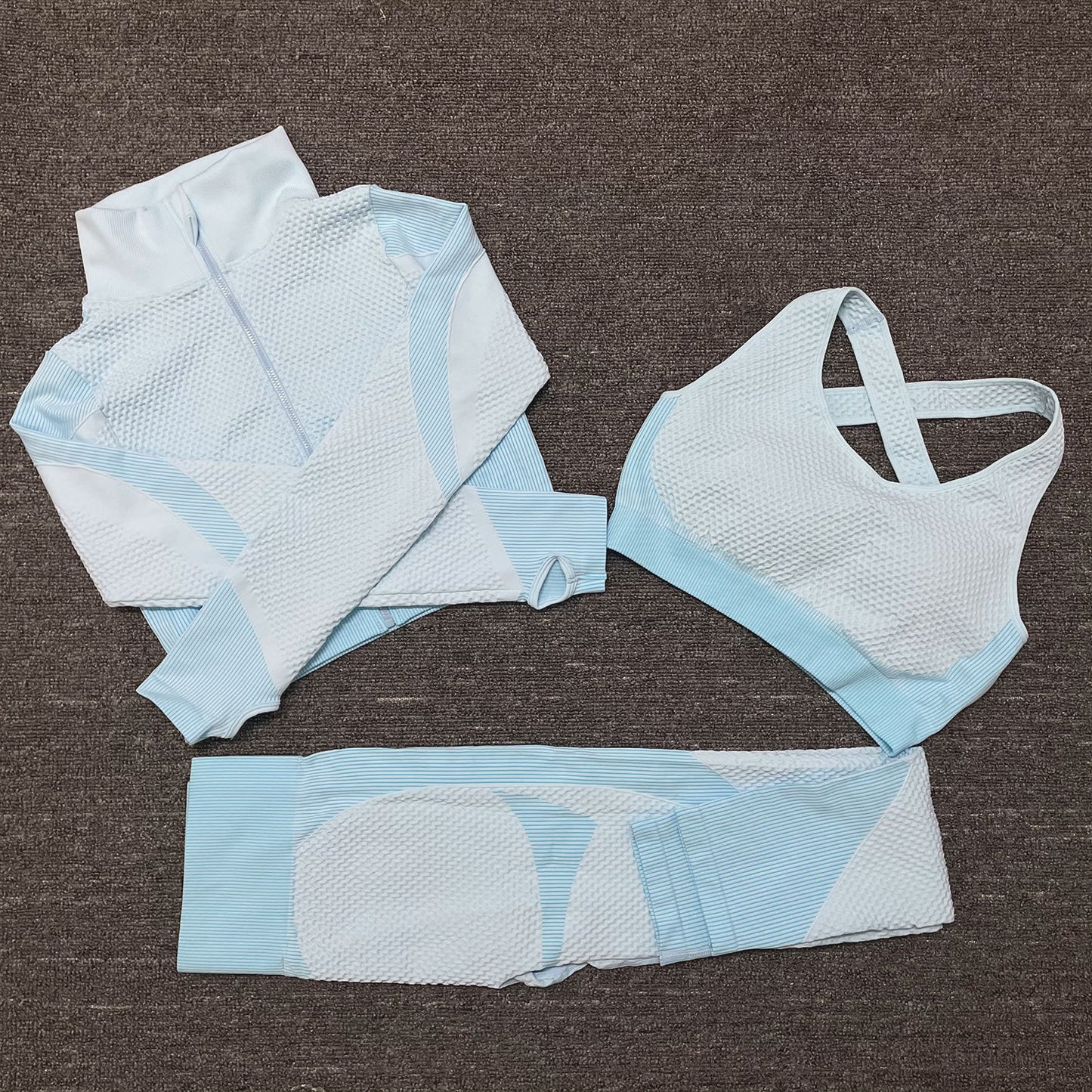 Costume de yoga de sport de pantalon de fitness extensible trois pièces