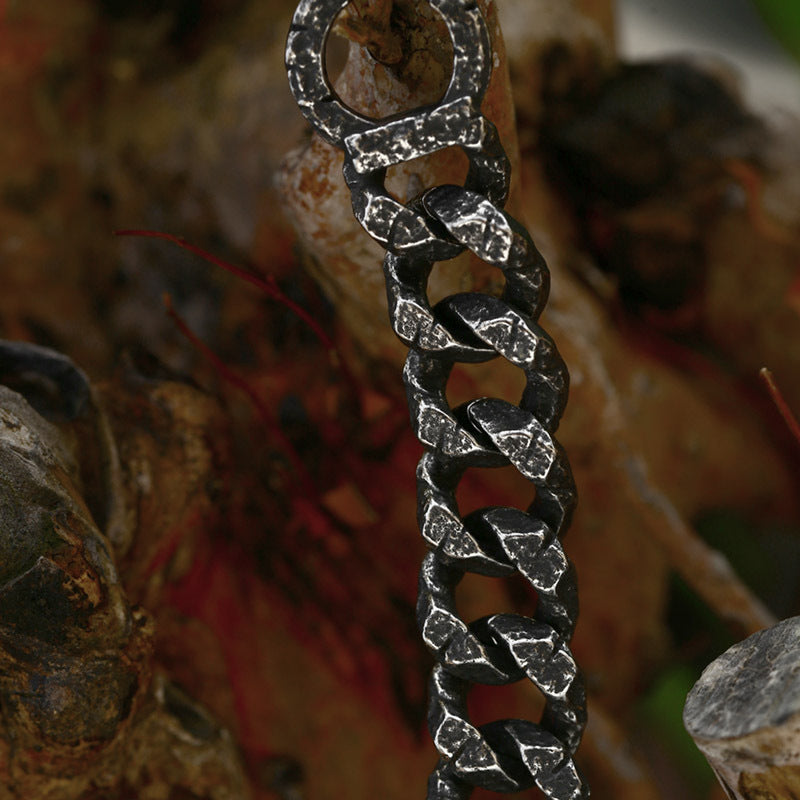 Bijoux à main en acier inoxydable, motif sculpté rétro, personnalité créative