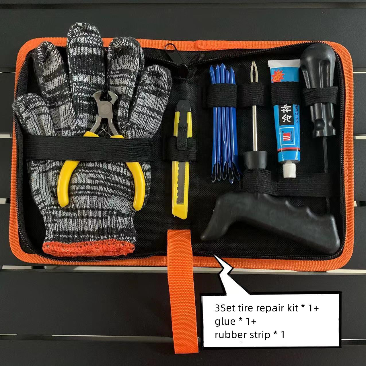 Kit de réparation de pneu de voyage pour moto avec frein supérieur