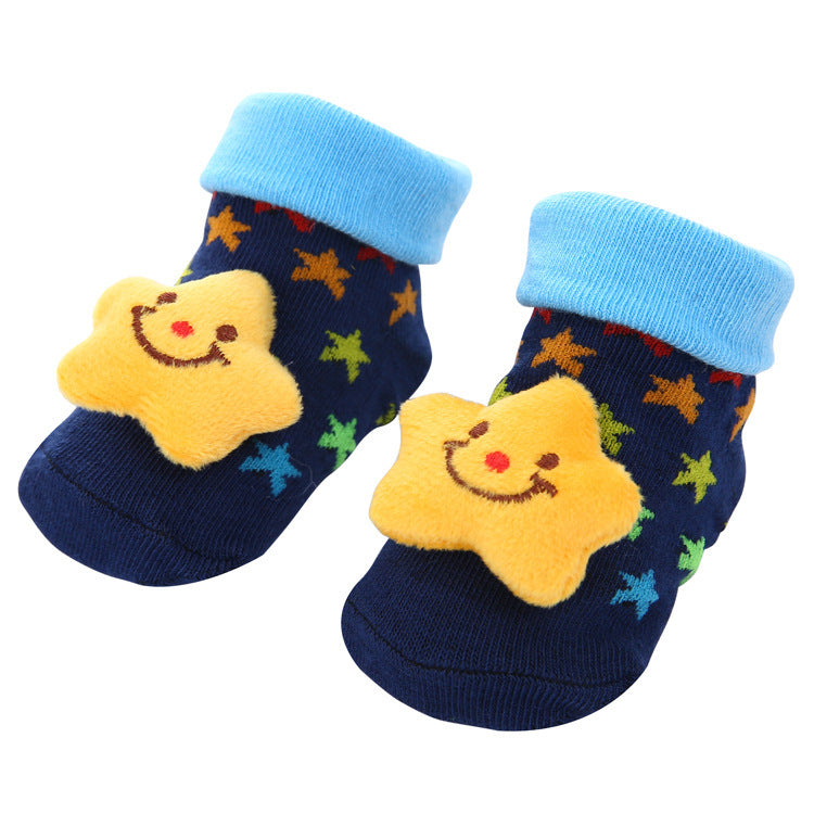 Chaussettes antidérapantes tridimensionnelles pour bébé, dessin animé, pour nouveau-né, poupée, vente en gros