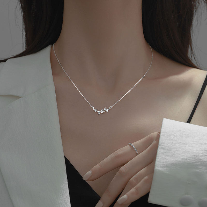 Collier feuille de Ginkgo pour femme, pendentif de luxe léger en argent Sterling S925, pendentif minoritaire
