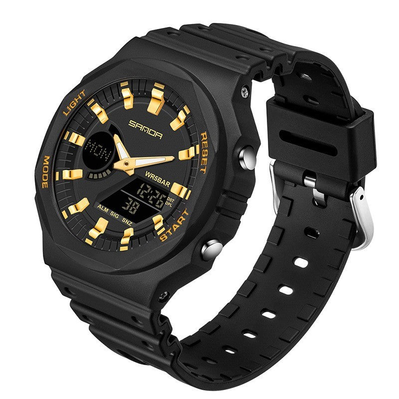 Montre électronique de sport multifonctionnelle étanche à double affichage