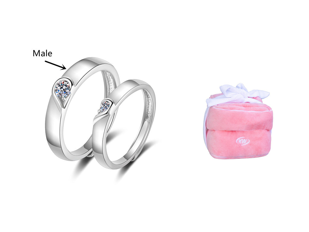 Bague de confession de couple, amour, gros diamant, poupée, boîte à bagues en peluche