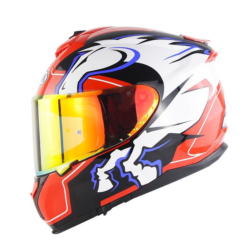 Casque intégral de moto, casque de moto à Double lentille, couverture complète