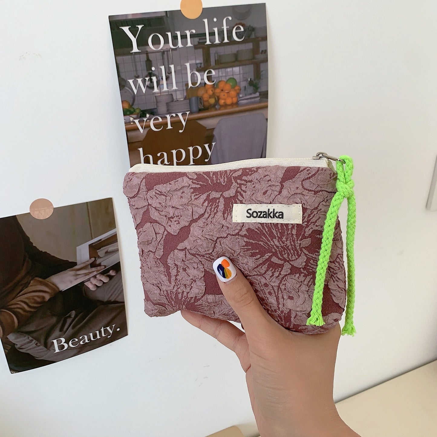 Rope Mouth Red Envelope Female Cosmetic Bag Portable Portable Coin Purse Wash Bag