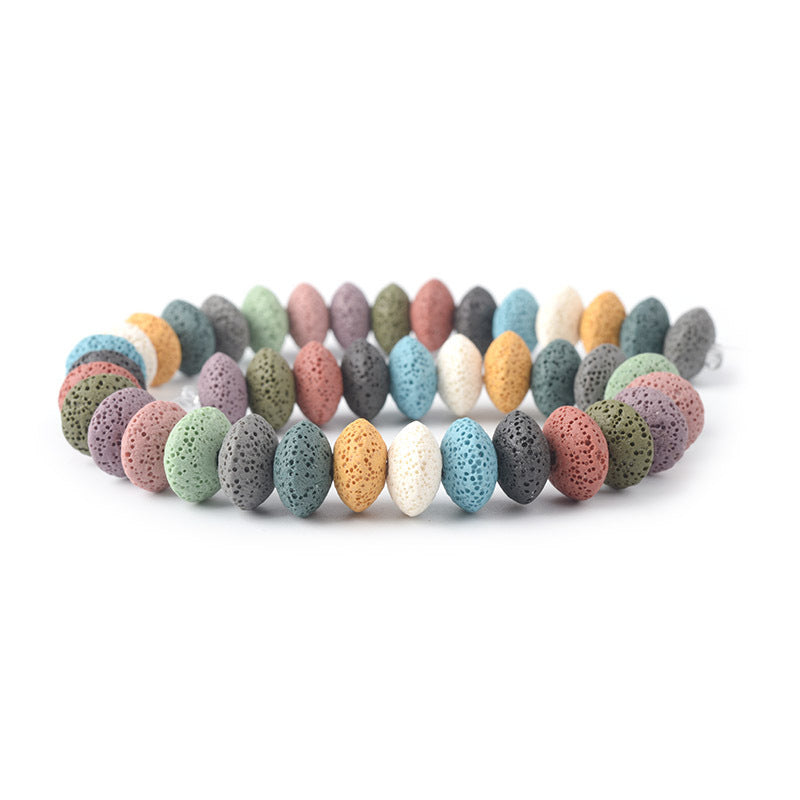 Perles rondes en roche volcanique, accessoires d'ornement DIY