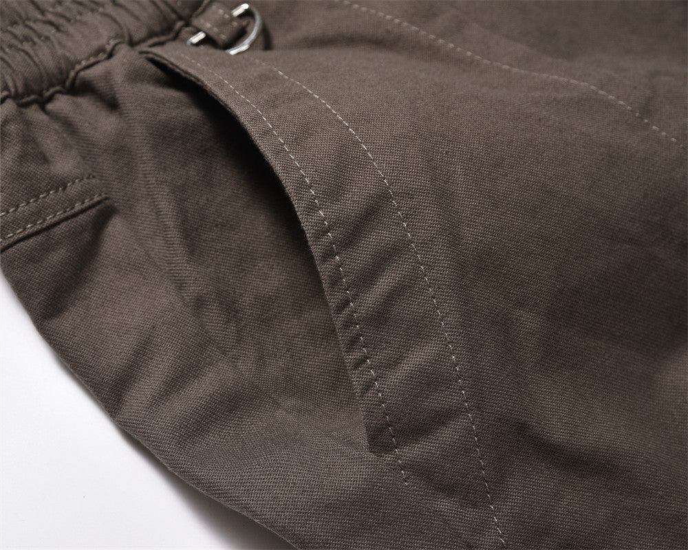 American-style Functional Pocket Design Tooling Straight-leg Trousers