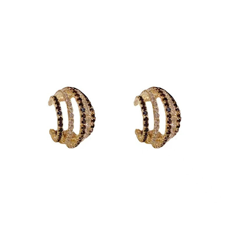 Boucles d'oreilles élégantes et exagérées personnalisées en forme de C pour femmes