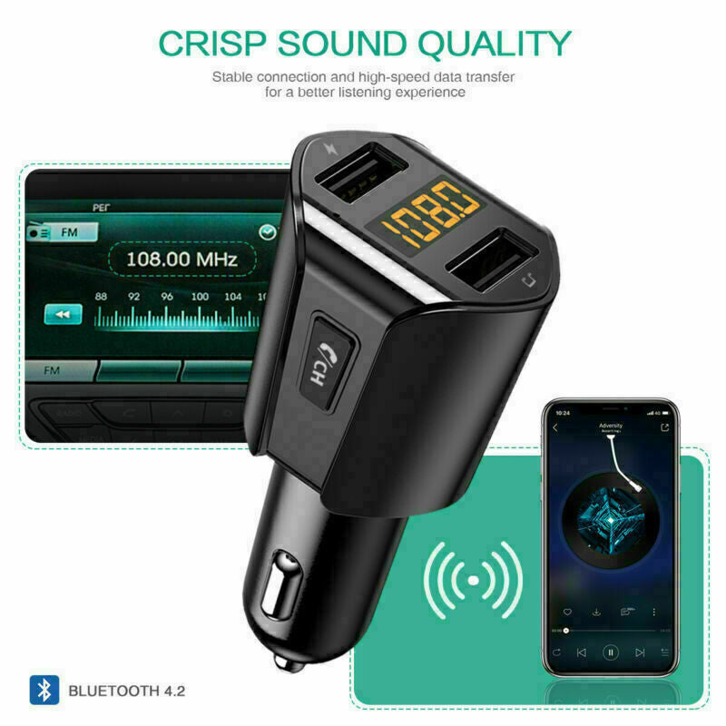 Lecteur MP3 pour voiture, Radio sans fil, Bluetooth, transmetteur FM, adaptateur, 2 ports USB, Kit de voiture, nouvelle collection