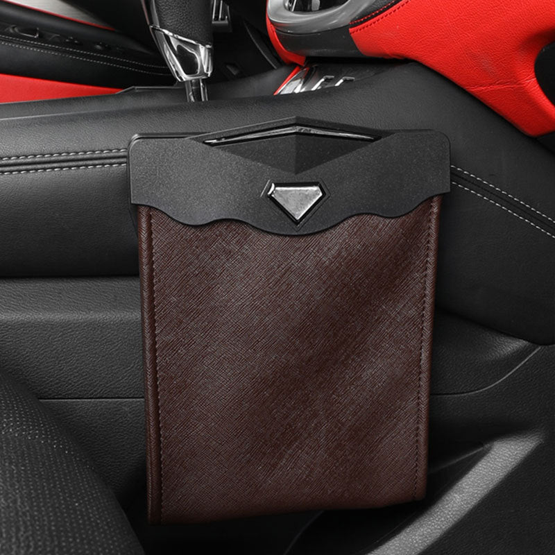 Sac de rangement suspendu pour voiture, sac poubelle à dossier de siège, sac de rangement multifonction pour poubelle de voiture, lumière LED 