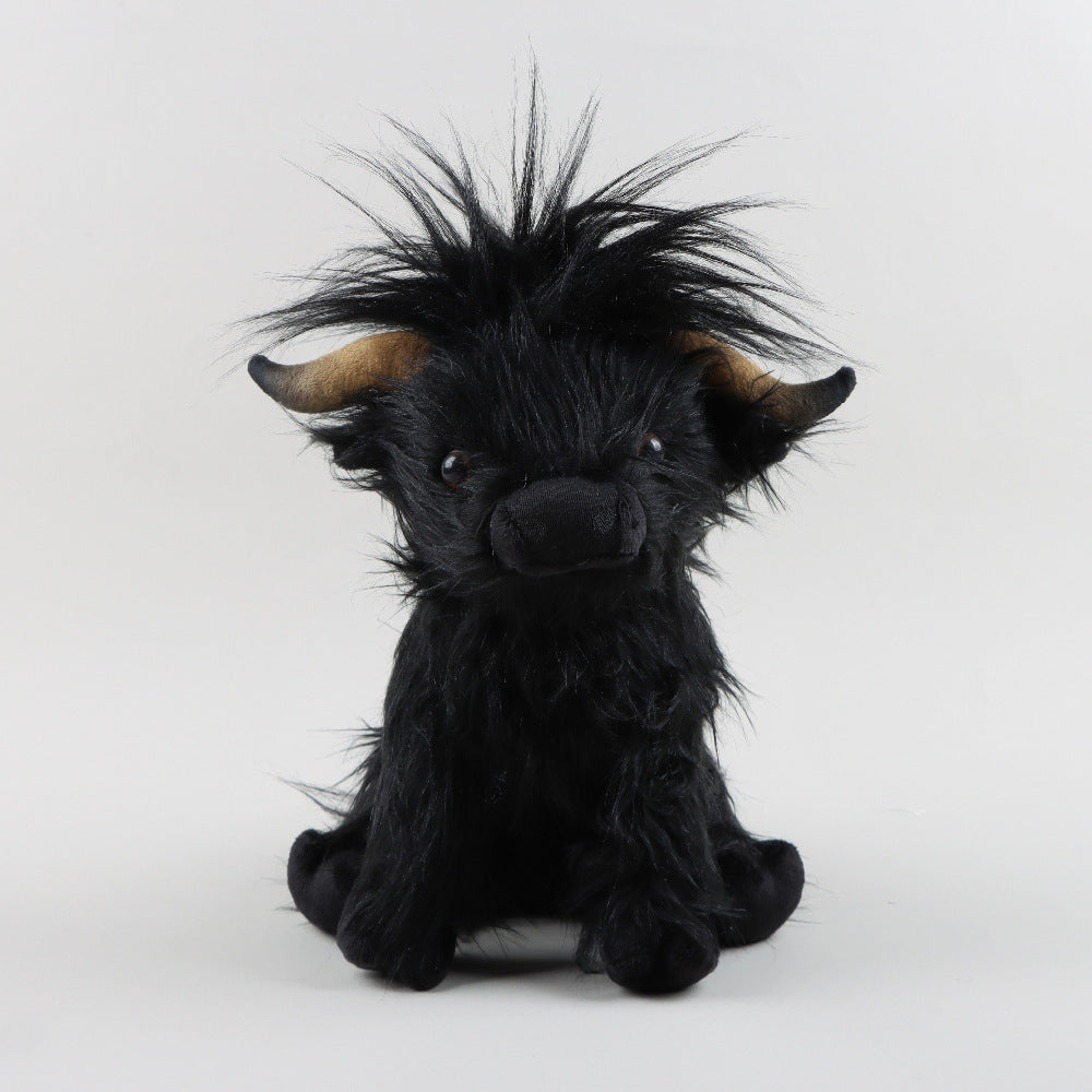 Jouet en peluche de vache des Highlands écossais, cheveux longs, mignon