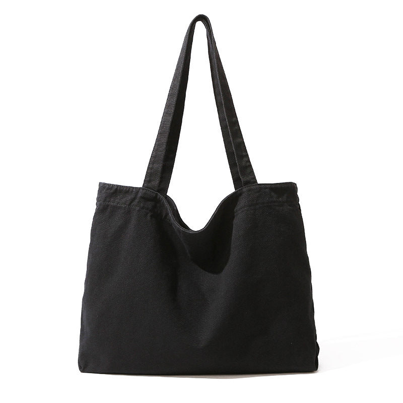 Plain Simple One-shoulder Canvas Bag