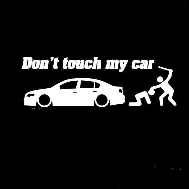 Don't Touch My Car Reflective Bumper Sticker