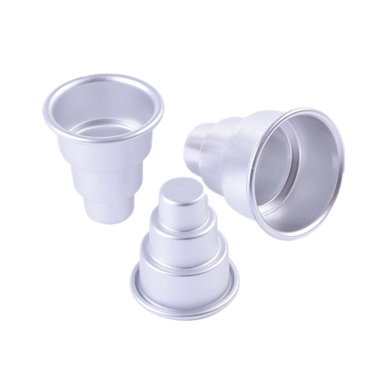 Mini molde para pasteles de aleación de aluminio de tres capas,