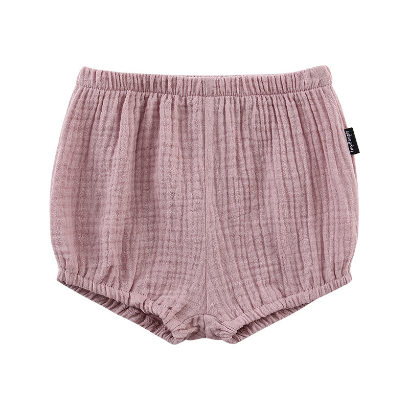 Short en crêpe de coton pour bébé, pantalon léger respirant d'été, bouffant pour bébé