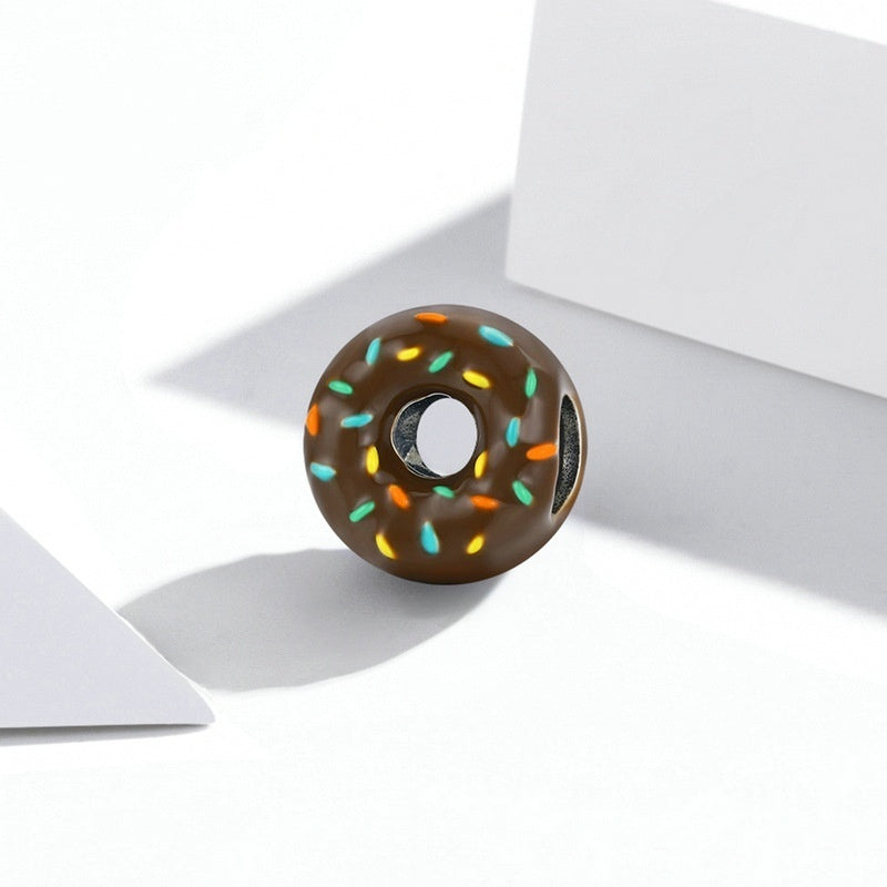 Oil Dripping Food Donut Beads Diy Summer Dessert 925 Silver