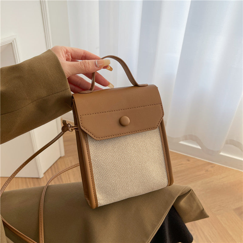 Petit sac messager carré simple à bandoulière color block