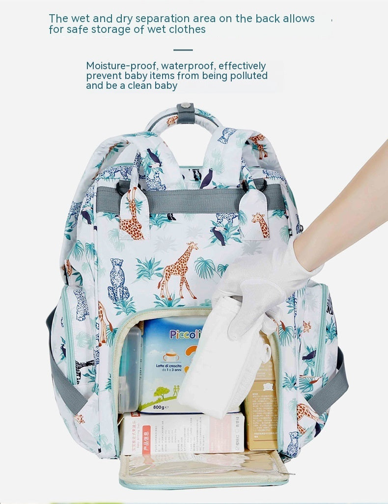 Sac à dos multifonctionnel en Nylon imprimé imperméable à la mode, sac de maman Portable de grande capacité