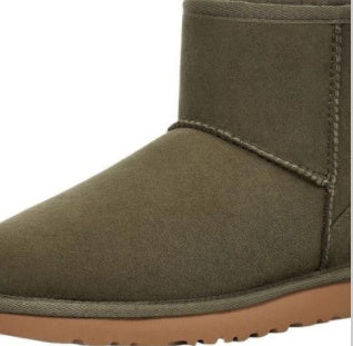 Botas de nieve de corte bajo Cuero Caucho Piel Moda Casual