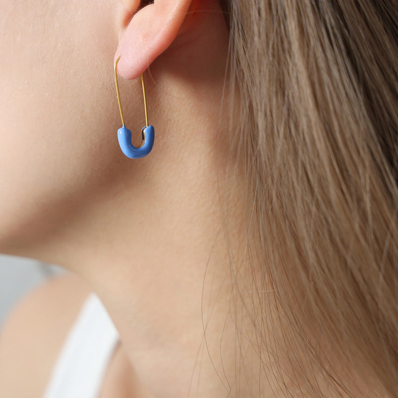 Boucles d'oreilles tendance élégantes couleur Morandi