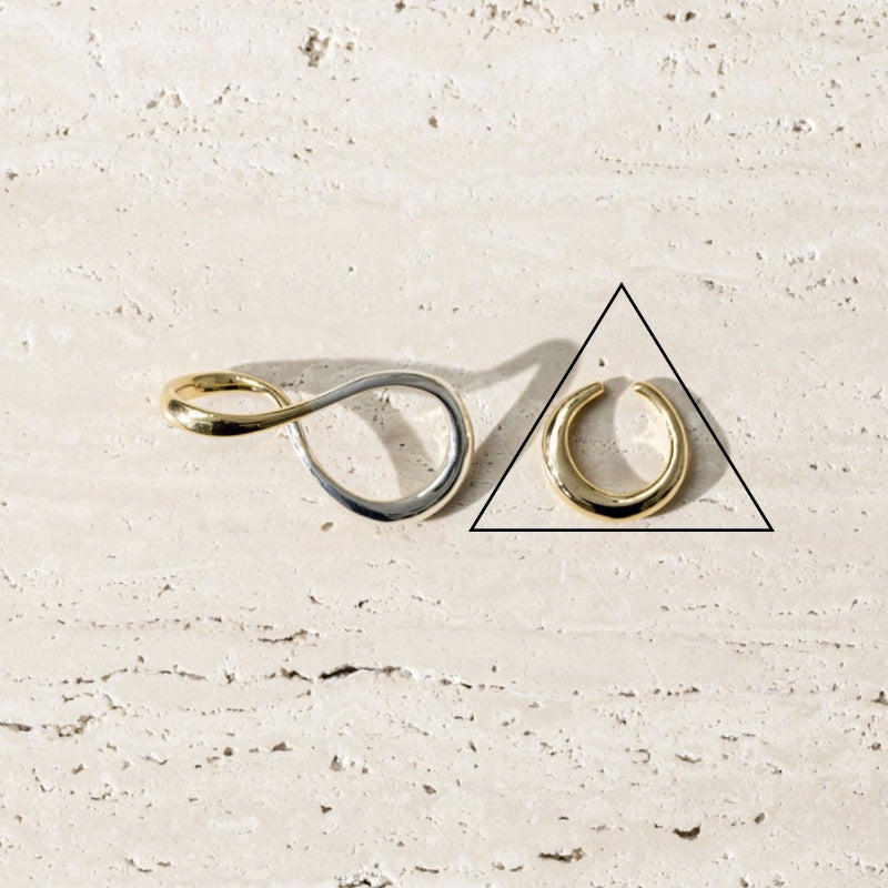 Anillo metálico para madre e hijo con forma de tira de Mobius, moda femenina, todo a juego