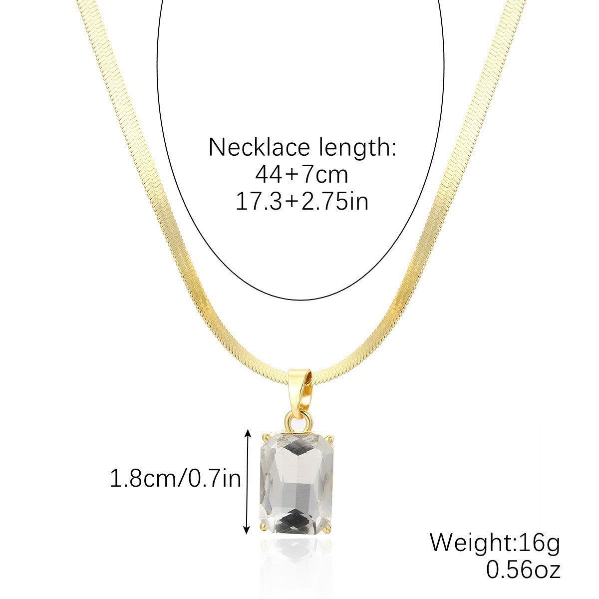 Chaîne de clavicule pendentif gemme de haute qualité européenne et américaine