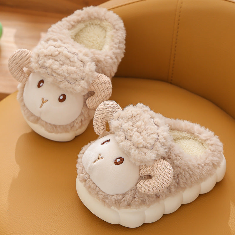 Pantoufles en coton pour enfants, pantoufles moelleuses d'intérieur de dessin animé mignon