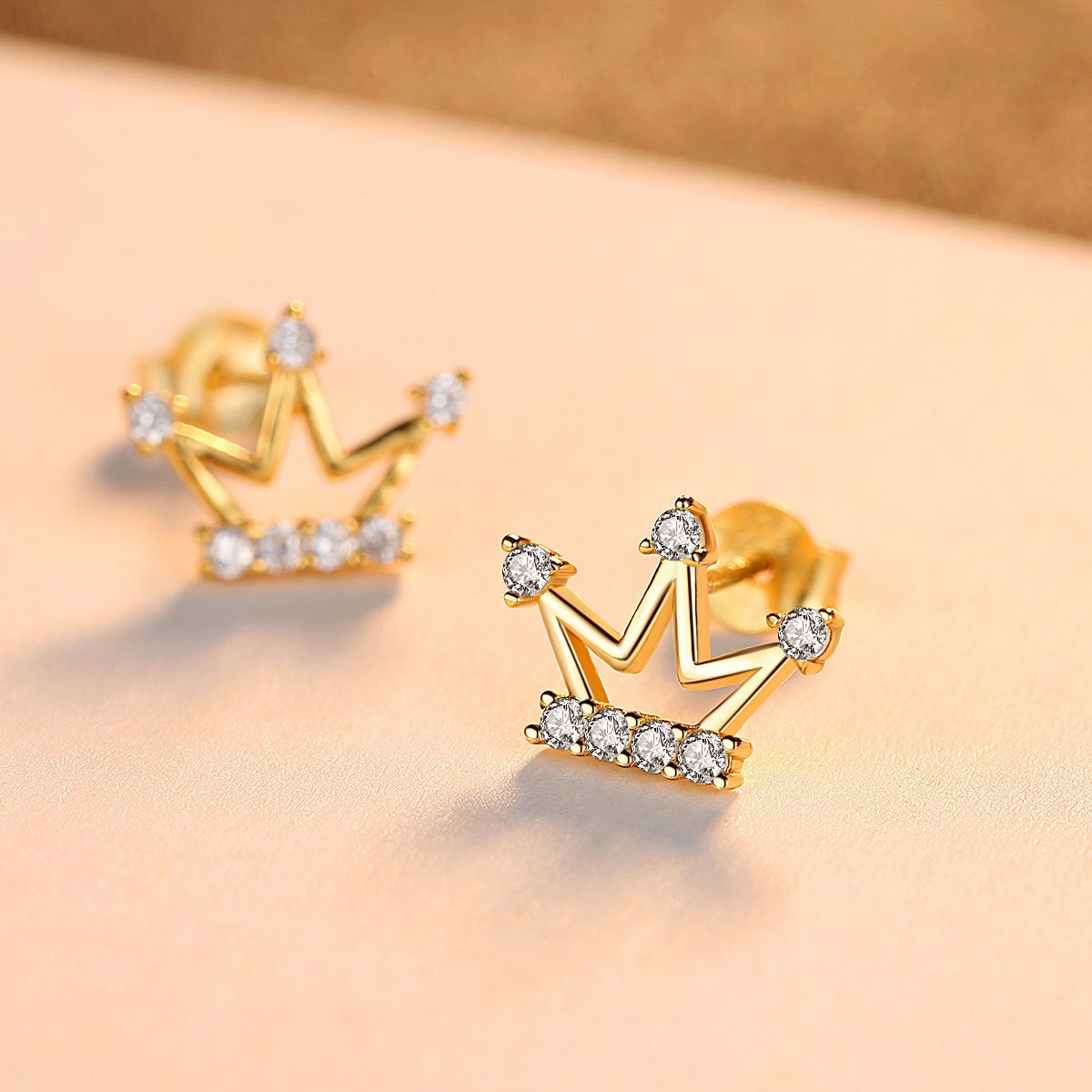 Boucle d'oreille couronne en argent S925