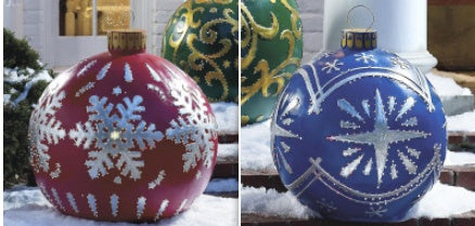 Boules de noël décorations d'arbre de noël, jouets gonflables d'ambiance extérieure pour la maison, boule cadeau de noël