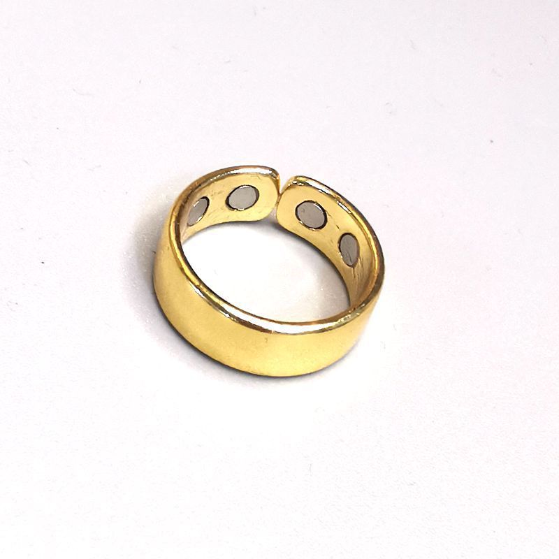 Anillo magnético abierto magnético personalizado de oro rosa galvanizado para hombre
