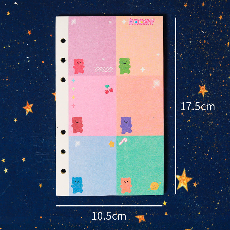 Libro mayor manual de hojas sueltas, conjunto completo de paquete de corazones para niñas, libro de bobina para quitar estudiantes