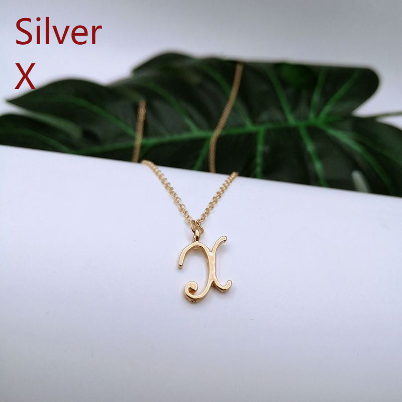 Ornament 26 Letter Necklace Simple Fashion Character Capital English Pendant Special-interest Design Clavicle Chain