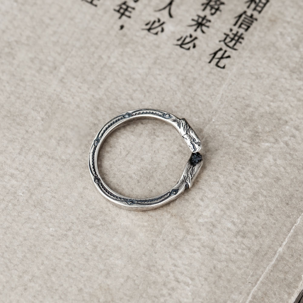 925 Sterling Silver Double-headed Adjustable Ring