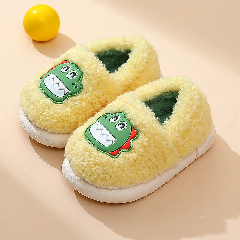 Zapatillas de algodón para niños, muebles de interior de dibujos animados de otoño e invierno