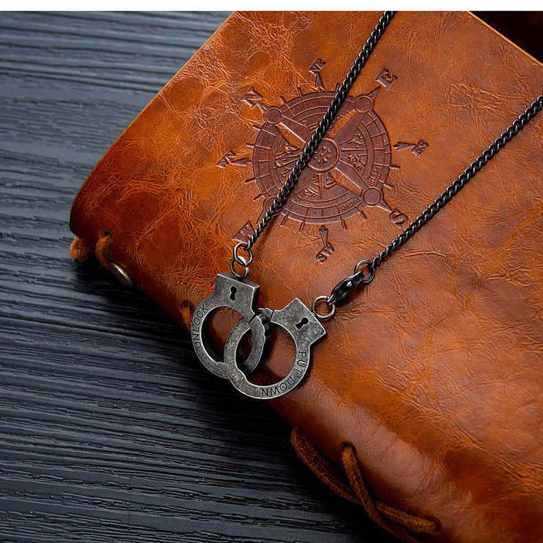 Menottes de Style créatif, collier en acier titane, accessoires pendentif Hip Hop en acier inoxydable pour hommes