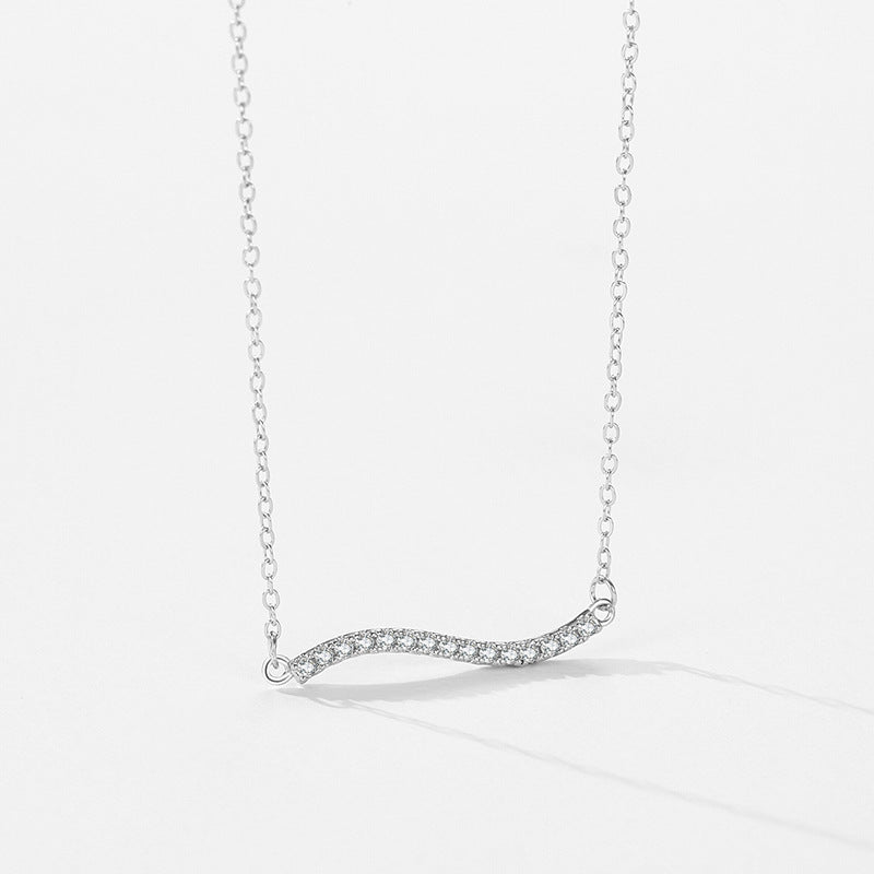 Wavy Micro Rhinestone Necklace For Women