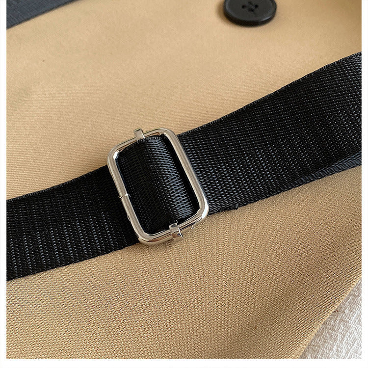 Bolso de cintura con cremallera doble de superficie suave informal de color sólido combinable con todo a la moda para mujer