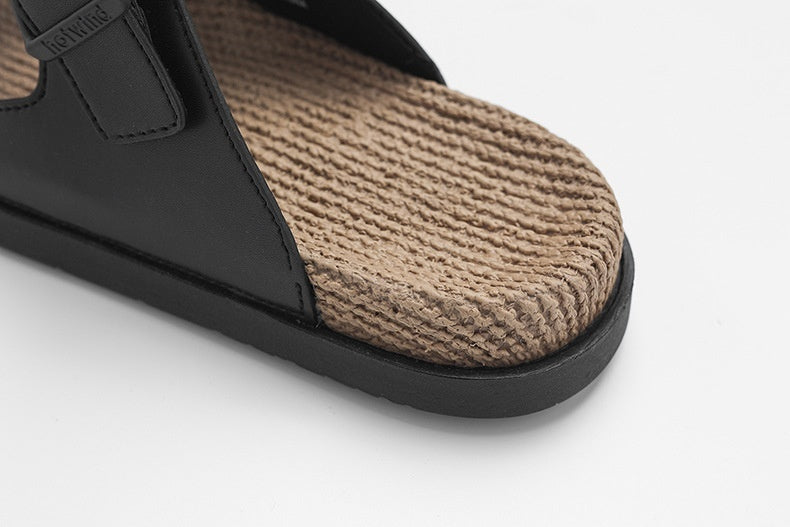 Pantoufles décontractées en corde de chanvre, Massage à haute élasticité, mi-bas, pour la maison