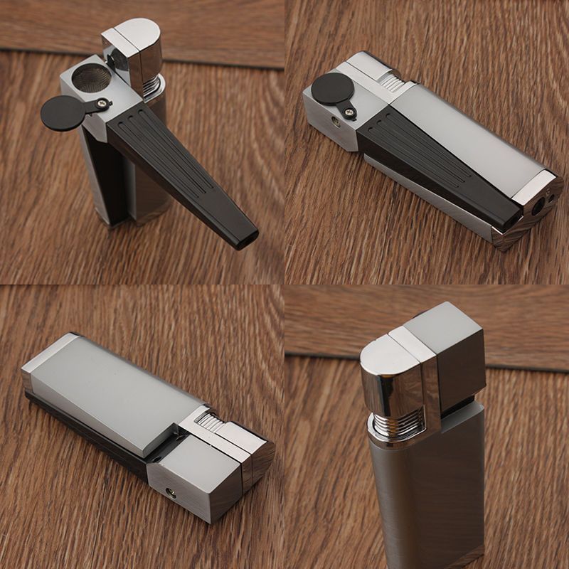 Encendedor Briquet à pipe créatif pliable en métal, combinaison de tuyaux, briquet à pipe pliable portable, gadget pour fumer pour hommes