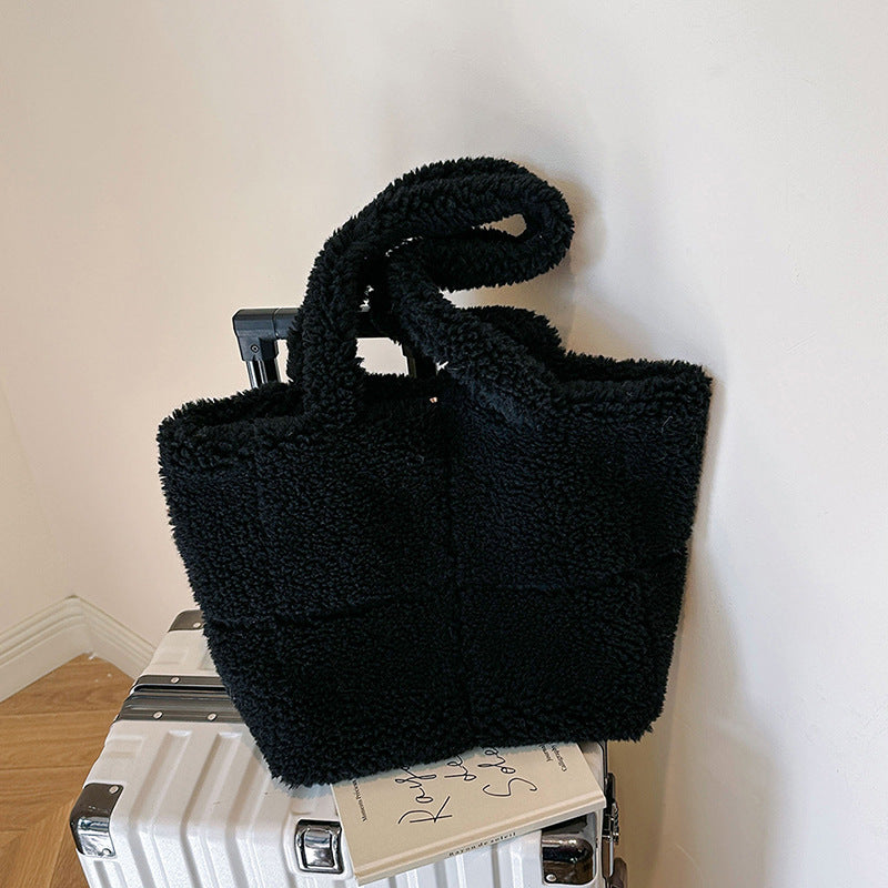 Sac à main en peluche de luxe pour femmes, fourre-tout mignon de mode d'hiver, grande capacité, Portable, épaule unique, sacs en fourrure