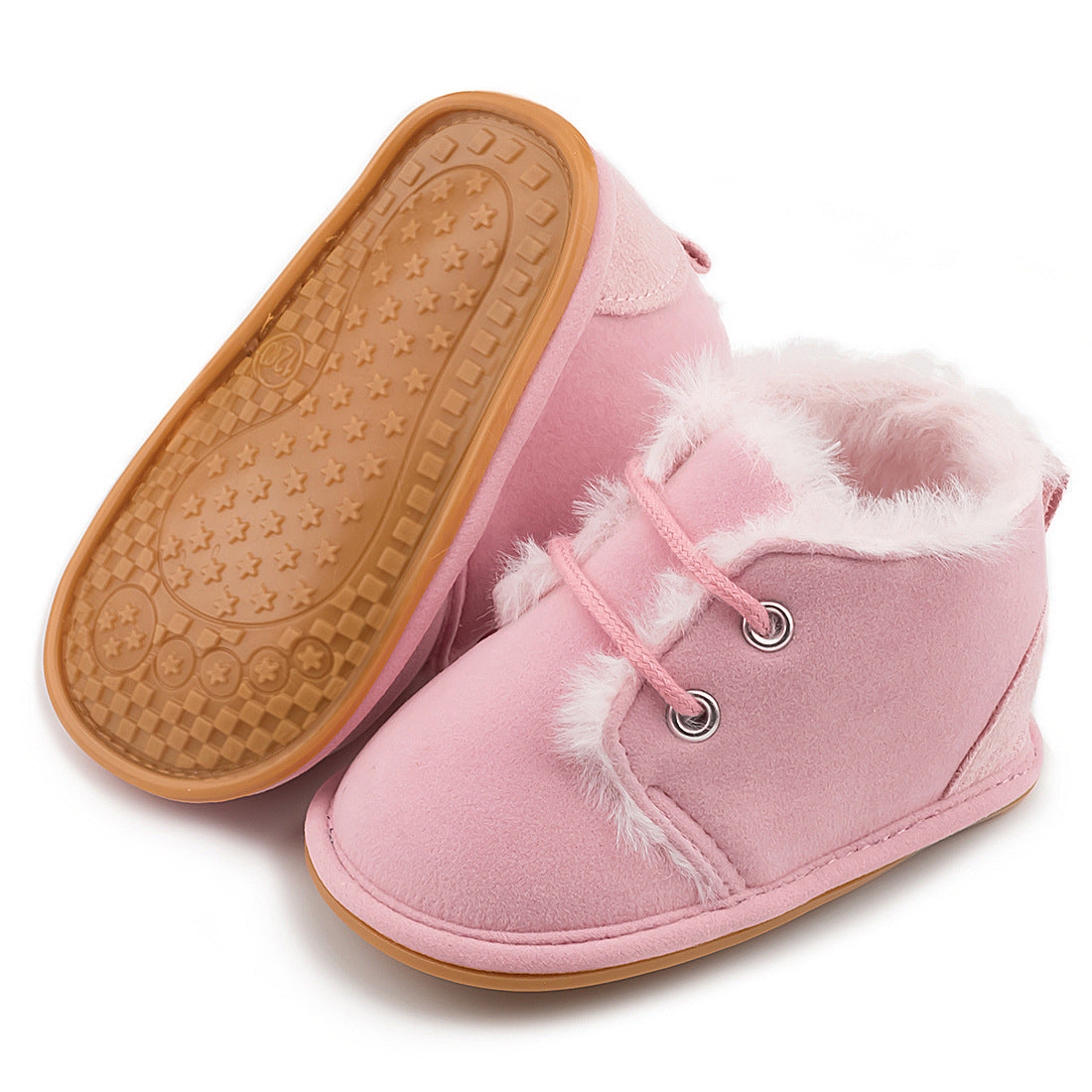 Chaussures pour tout-petits antidérapantes à semelle en caoutchouc pour bébé chaudes et en velours
