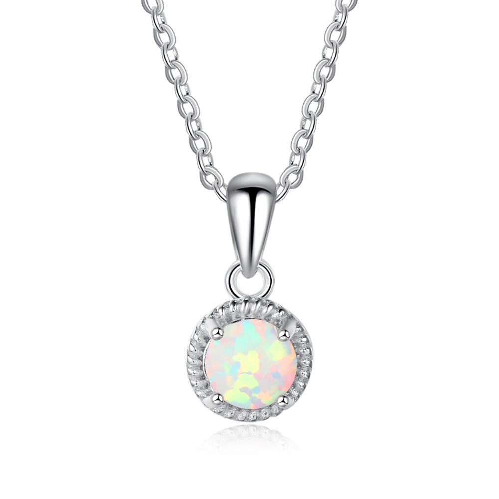 Women's Opal Opal Woven Silver Necklace