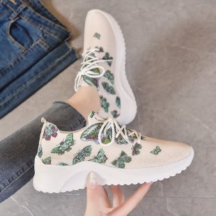 Nouveau Mouche tissé maille mode Muffin bas chaussures décontractées compensées femmes
