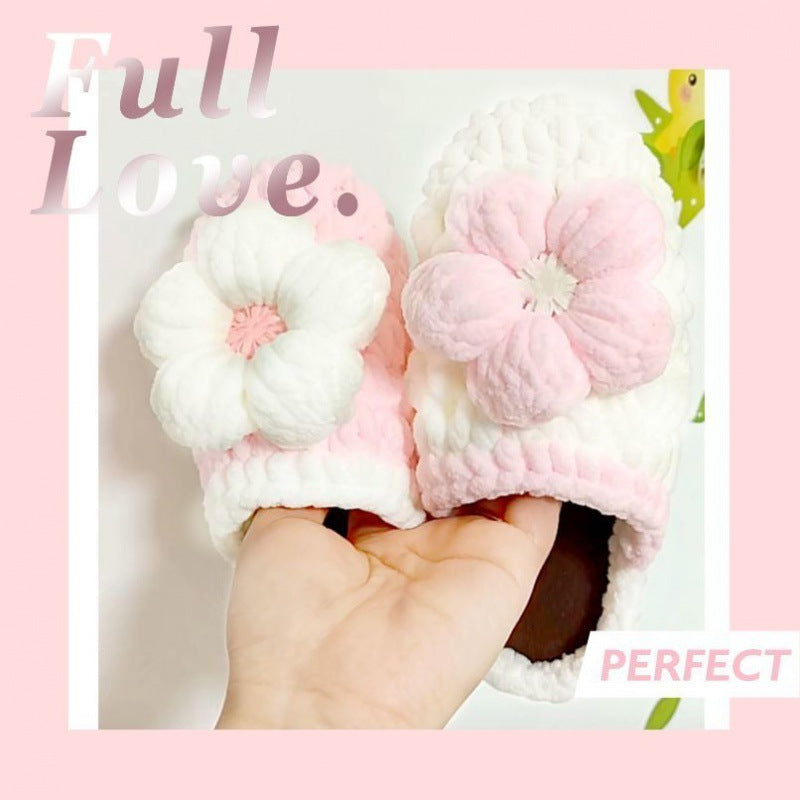 Chaussures à crochet faites à la main, nouveau motif bouffant, pantoufles tissées, paquet matériel