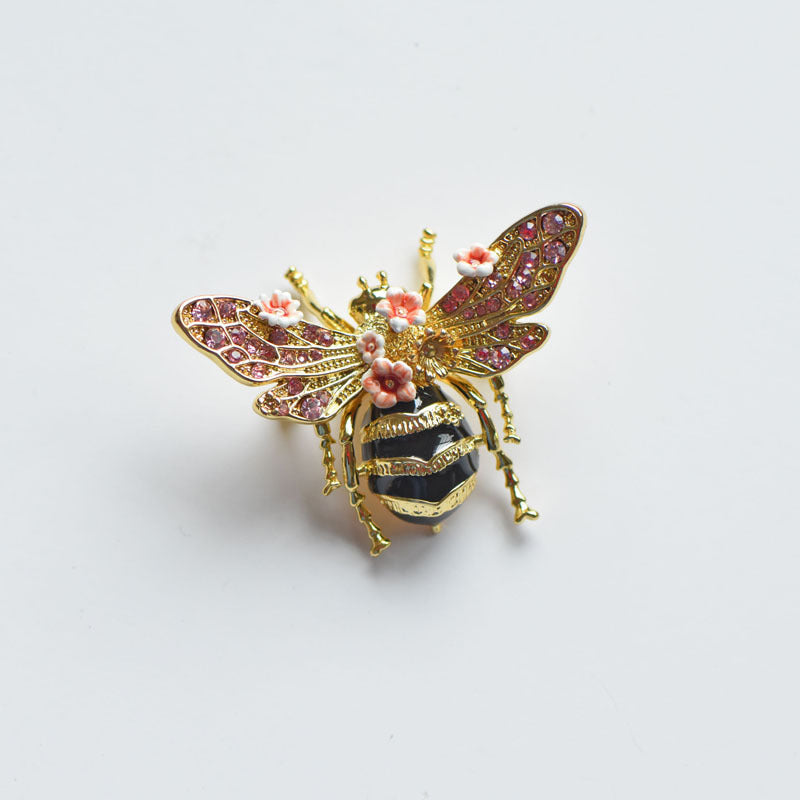 Boucles d'oreilles douces et romantiques en forme d'abeille et de fleur pour femme