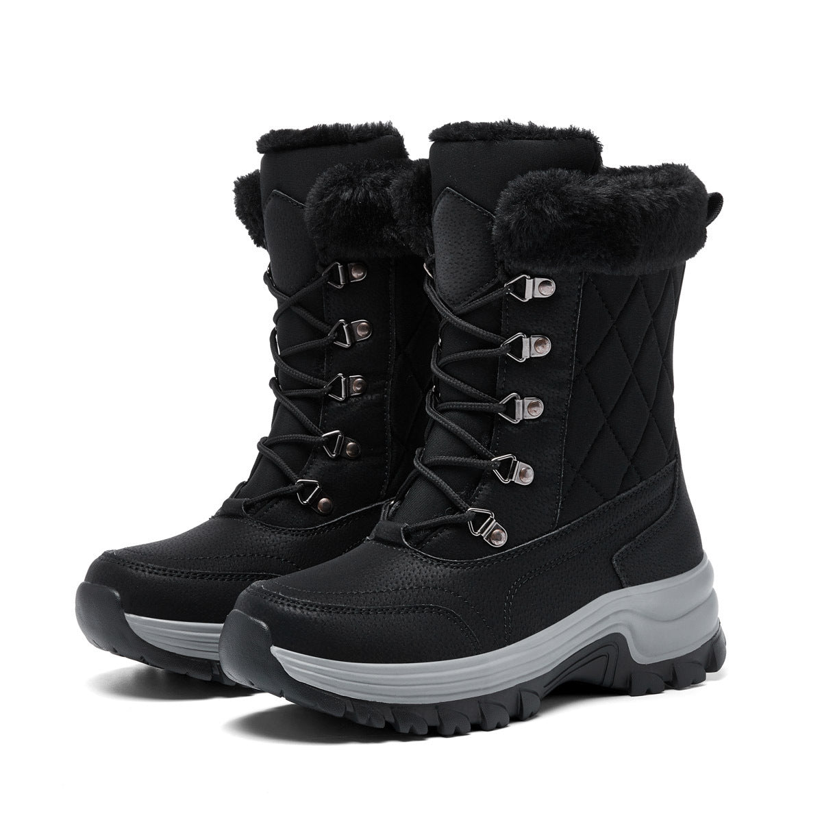 Bottes de neige épaisses et confortables, montantes, chaudes, doublées de polaire, mode hiver pour femmes