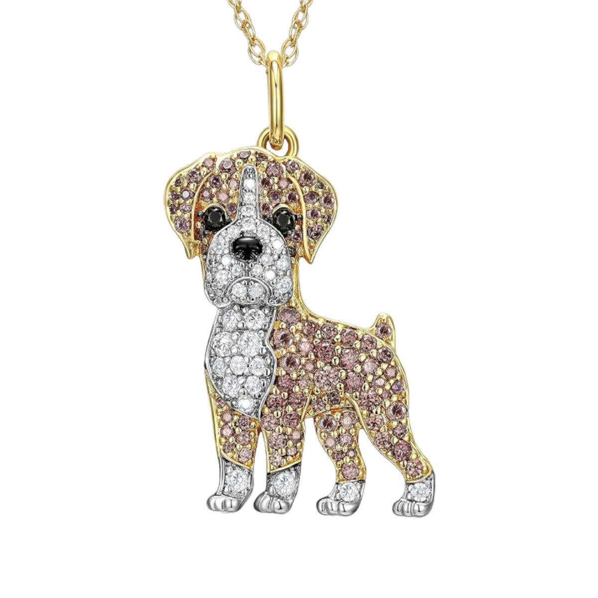 Cute Boxing Dog Pendant Necklace Environmental Protection